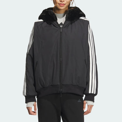 Adidas Official Authentic New Women's Reversible Warm Hooded Jacket JM1051