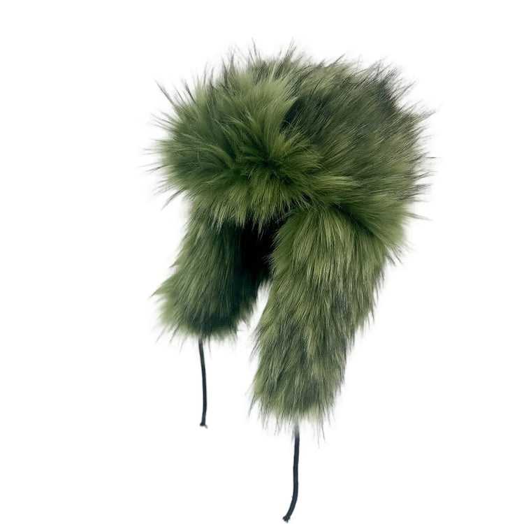 Y2K Fluffy Popular Russian Female Round Earflap Cap Faux Fur Winter Warm Hat For Women Faux Fox Raccoon Fur Beanies Bomber Gorra