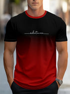 T-shirt homme imprimé lettre d'été T-shirt homme respirant confortable simple col rond Sport de plein air décontracté