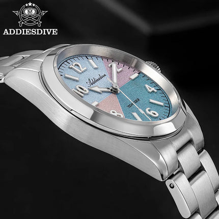 ADDIESDIVE Watch Men 2026 New 36mm Quartz Wristwatch AD2555 Sapphire 100m Waterproof BGW9 Luminous 316L Stainless Steel Watches