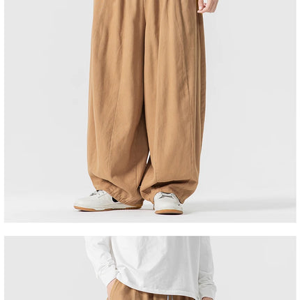 Pantaloni casual da uomo autunno stili giapponesi pantaloni lanterna da uomo caldi vintage larghi pantaloni da uomo oversize moda streetwear