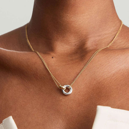 eManco Stainless Steel two-color pendant Necklaces For Women Chokers Trend Fashion Festival Party Gift Jewelry PlatiNum