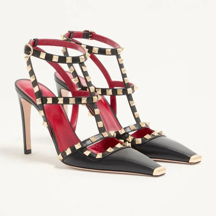 Sandali da Donna con Rivetti e Cinturino alla Caviglia, Stile Romano, Sexy ed Eleganti, per Banchetti e Sfilate, Moda Europea e Americana platinumshop