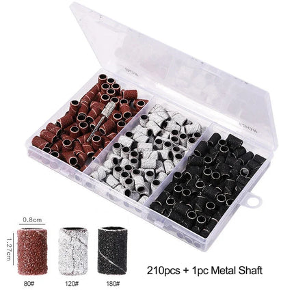 Nail Sanding Ring Bands 80/120/180/240 Grit Electric Manicure Drill Grinding Heads UV Gel Polish Removal Pedicure Abrasive Tools 2028