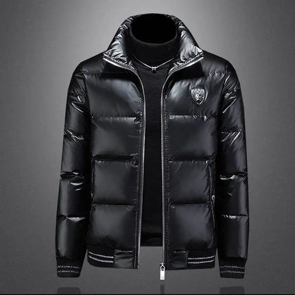 Autumn Winter New Men's Trendy American Style High Street Down Jacket Elegant Casual Stand Collar Padded Coat Mens Clothing