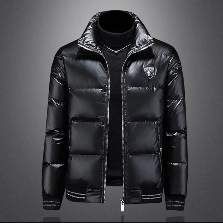 Autumn Winter New Men's Trendy American Style High Street Down Jacket Elegant Casual Stand Collar Padded Coat Mens Clothing