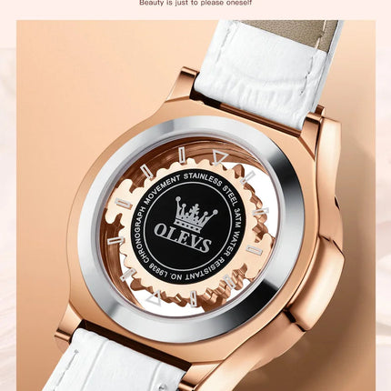 OLEVS 9996 Orologio Elegante di Lusso da Donna, Orologio al Quarzo Scheletrato, Impermeabile, con Quadrante Luminoso e Diamanti, Regalo Originale platinumshop