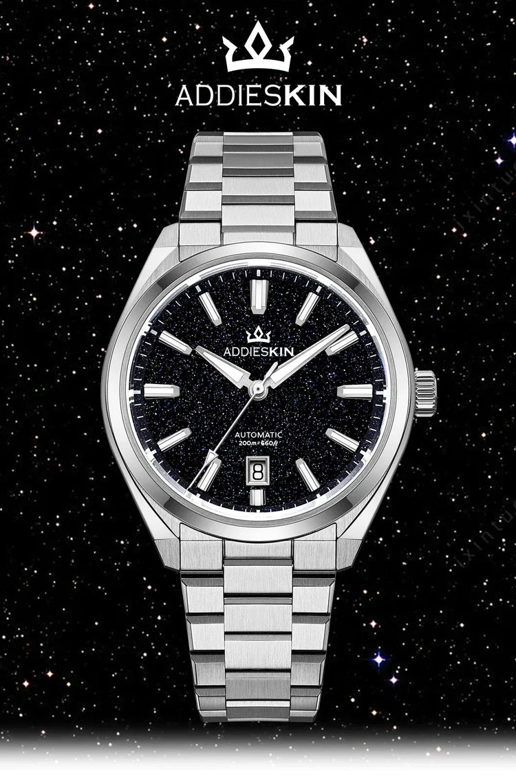 AddiesKIN Men Watch BGW9 Luminous Blue Goldstone Dial Sapphire Glass 20Bar Waterproof Japan 9015 K010 Automatic Mechanical Watch