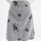FSLE 【Premium Series】Vintage Sequin Embroidery Short Skirt with Slightly Fitted Back Winter 2025 New Arrival Grey Skirts PlatiNum