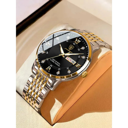 Orologio da uomo con doppio calendario, impermeabile, con luce notturna, edizione coreana, orologio alla moda, regalo di compleanno per uomo, sorpresa