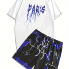 Completo da uomo casual streetwear 2026: T-shirt sportiva a stampa graffiti Y2K ad asciugatura rapida e pantaloncini con coulisse platinumshop