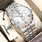 POEDAGAR Fashion Male Clock Luminous Waterproof Week Date Creative Men Watch Stainless Steel Quartz Business Men's Watches Reloj