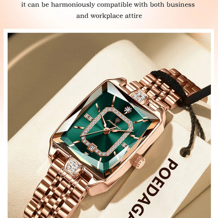 POEDAGAR Orologio da donna di lusso Impermeabile Data Orologio da polso da donna casual di alta qualità Orologio da donna elegante al quarzo in acciaio inossidabile platinumshop