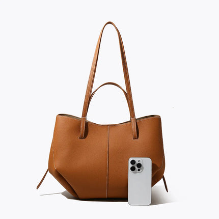 2026 Borse a Mano in Vera Pelle di Prima Qualità per Donna, Borsa a Spalla Grande di Alta Qualità, Borse da Viaggio, Borsa da Viaggio alla Moda per Donna, Marrone