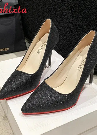 Aphixta Oro Argento Nero Décolleté con tacco alto a spillo da 3,54 pollici Décolleté da donna per tutte le stagioni Scarpe da festa con punta a punta di grandi dimensioni 49 50 platinumshop