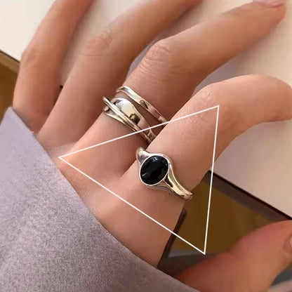 VENTFILLE Anello largo ad arco in argento sterling 925 per gioielli di design punk con geometria femminile regalo asimmetrico Dropshipping