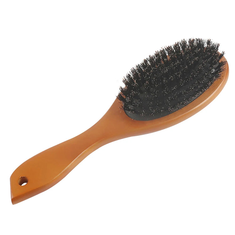 Natural Boar Bristle Brush Comb Anti-Static Oval Hairdressing Hair Styly Comb Wood Woman Hairbrush 2027
