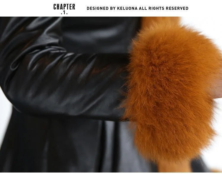 Hot Sale Winter Women's Faux Fur High Quality Faux Sheepskin Coats Keep Warm With Fur Fox Collars Slim Female Furs