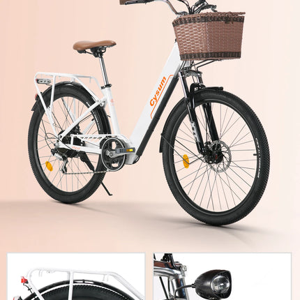 Bicicletta Elettrica Cityrun per Adulti, 26 Pollici, Unisex, Motore 250W, Batteria 36V/10Ah, Velocità Massima 25 km/h, Pedalata Assistita, Autonomia 70-90 km.