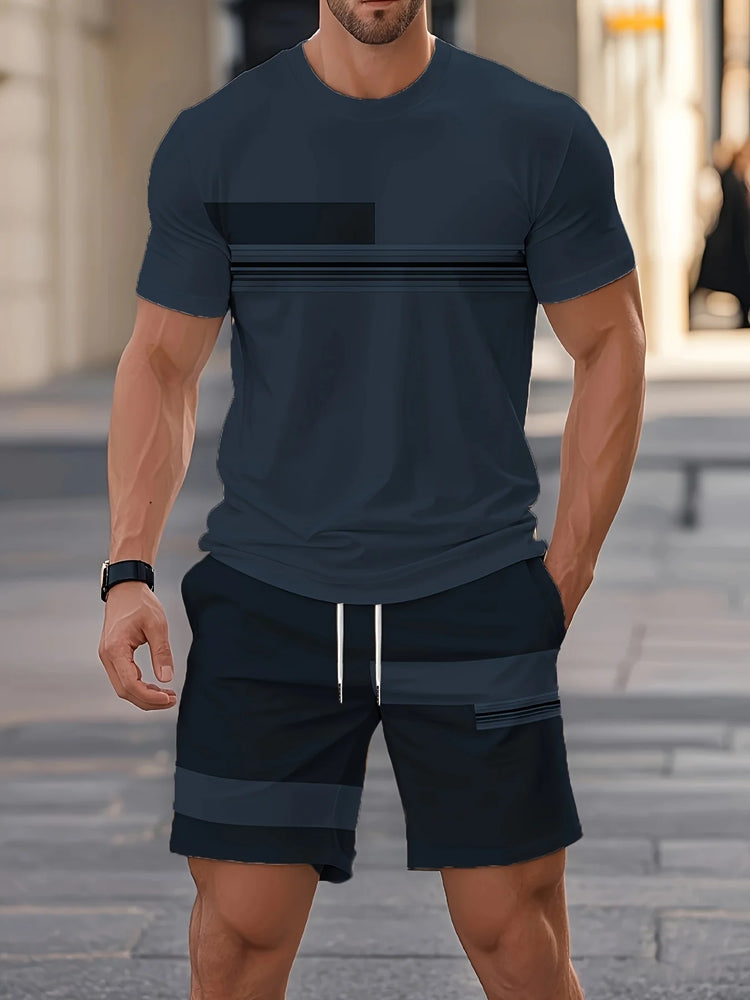 2026 Set da due pezzi casual da uomo di nuovo arrivo estivo 2026 Camicia a maniche corte con stampa
