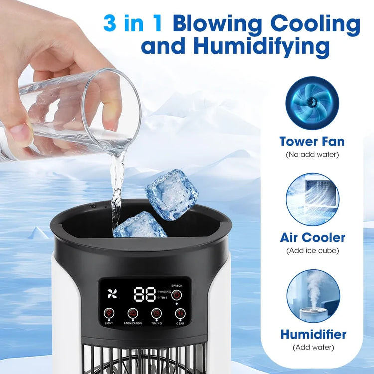 Mini Condizionatore d'Aria Portatile USB, Ventilatore Raffreddante ad Acqua per Casa e Ufficio - Raffreddatore d'Aria Compatto