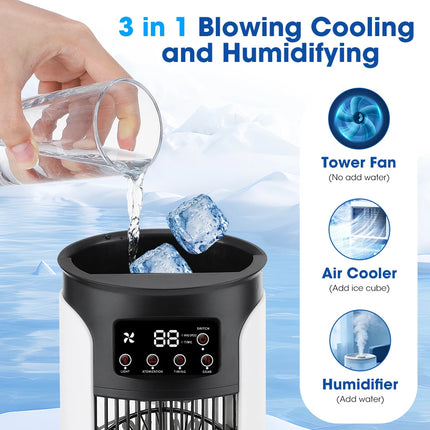 Mini Condizionatore d'Aria Portatile USB, Ventilatore Raffreddante ad Acqua per Casa e Ufficio - Raffreddatore d'Aria Compatto