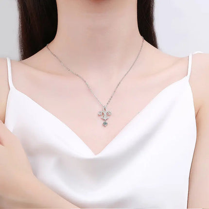 925 Sterling Silver Necklace For Women Round Pendent Sparkling Pave CZ Necklace Fashion Anniversary Birthday Jewelry Gifts N325 PlatiNum