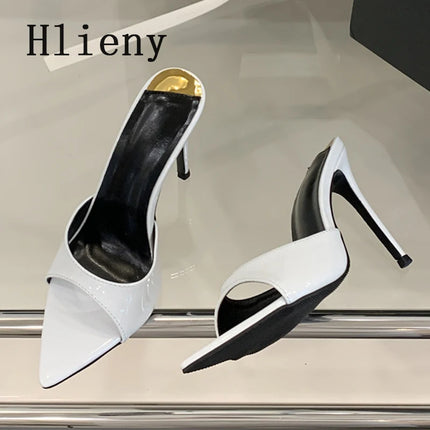 Hlieny 2026 Summer Fashion Stiletto Heels Women's Pointed Slippers Banquet Dress Sandals Party Wedding Mule Presentations Game Manufacturers Shoes