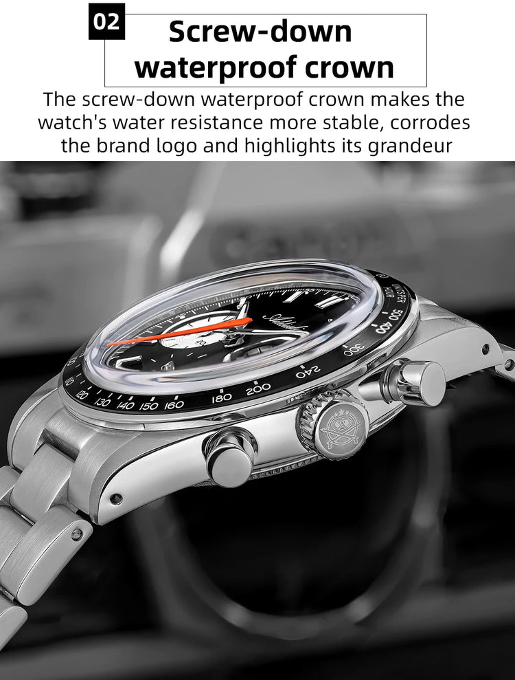 ADDIESDIVE 37mm Watch For Men Chronograph 10Bar Diver BGW9 Luminous Bubble Mirror Glass AD2539 Aluminum Ring VK63 Quartz Watches