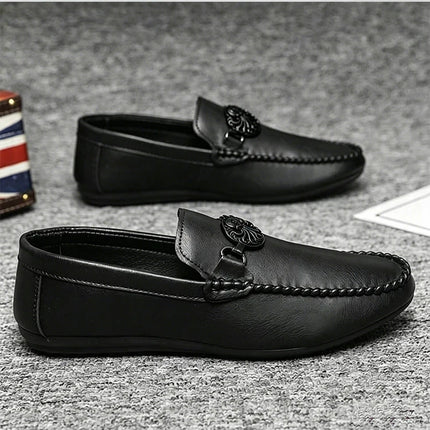 Mocassini da uomo in stile britannico, scarpe da ufficio casual da uomo, comode scarpe basse slip-on, scarpe da guida traspiranti e antiscivolo da uomo