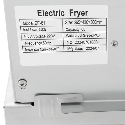 EF-81 220V 2500W Euro Plug 6L Singolo Cilindro Forno per Alimenti Commerciale Friggitrice Per Fare Patatine Pollo Fritto Pollo