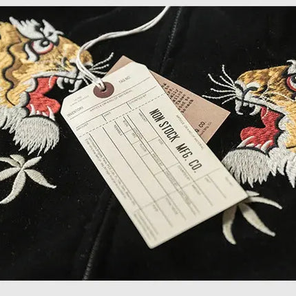 Non Stock Men's Yokosuka Baseball Jacket Dragon Tiger Falcon Embroidered Short Jacket PlatiNum