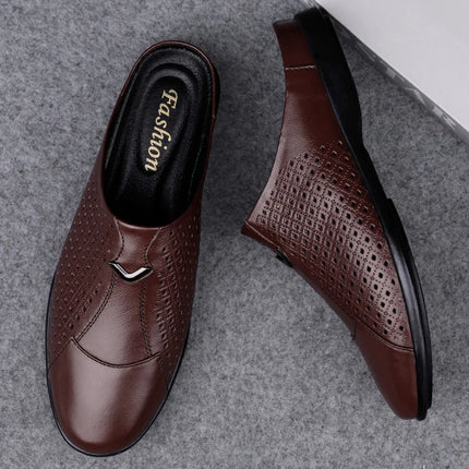 2024 Adulto Estate Mezza Trascinare Piselli In Pelle Mens Scarpe Da Guida Penny Mocassini da Uomo Mocassini Uomo Muli Tenis Masculino Bianco