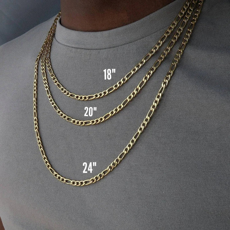 ALIZERO 18K Gold 4MM Figaro Chain Necklace For Women Men Fashion Hip Hop Punk Necklaces Jewelry Wholesale 40-75cm PlatiNum
