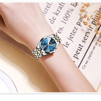 LIGE Orologio al Quarzo di Lusso per Donna, Elegante Bracciale Luminoso e Impermeabile, Regalo Ideale platinumshop