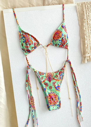 Miyouj Nuovi Bikini Stampati Costumi da bagno Donna Costume da bagno sexy Fasciatura Bikini Set 2024 Beachwear String Costumi da bagno Micro Biquinis platinumshop