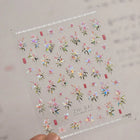 5D Kawaii Lily Nail Art Stickers 1pcs Japanese Pink White Flower With Diamond Self Adhesive Nail Decorations Slider Decals DIY