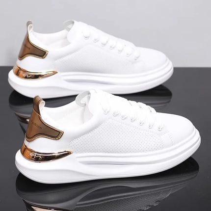 Summer breathable white shoes trendy couple shoes fashionable outdoor sports shoes versatile white casual shoes running shoes