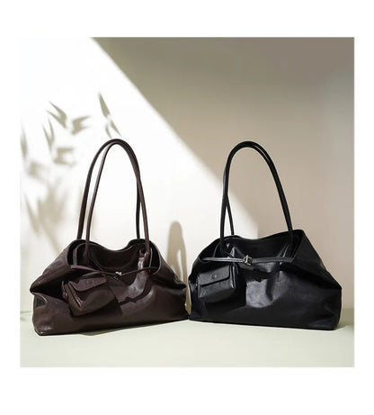 Motingsome Oversized Natural Leather Woman Bags 2025 New Fashion Handbag and Purses Large Capacity Commuter Bag Casual Tote