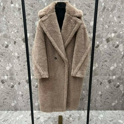 Max Teddy Coat 62% Alpaca 26% Wool 12% Silk Coat Winter Thicken Women's Coat