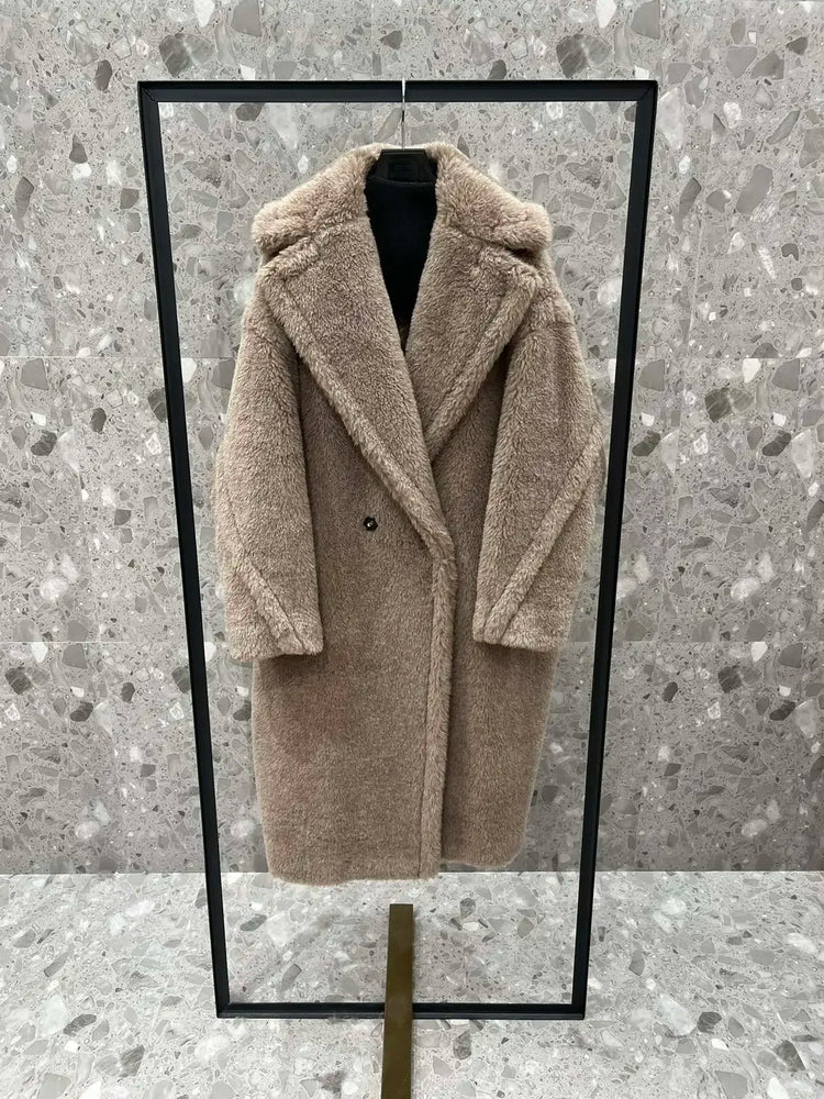 Max Teddy Coat 62% Alpaca 26% Wool 12% Silk Coat Winter Thicken Women's Coat