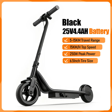 Monopattino Elettrico JUICEASE 15KM/H, Batteria 25V, Freno a Pedale, Motore 250W, Scooter Elettrico per Bambini, Idea Regalo
