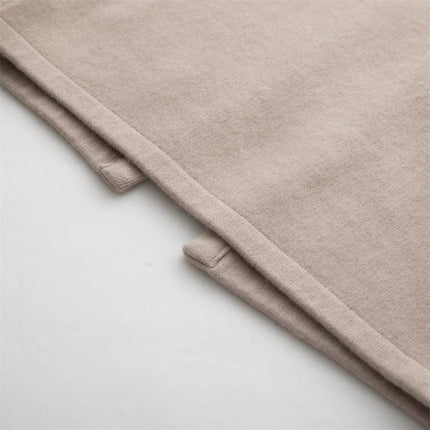 Chic Women's Long Skirt 100% Cashmere Straight Skirt Knit Autumn Winter Ankle-Length Skirt Warm Elegant Casual Rear Slit Dress PlatiNum