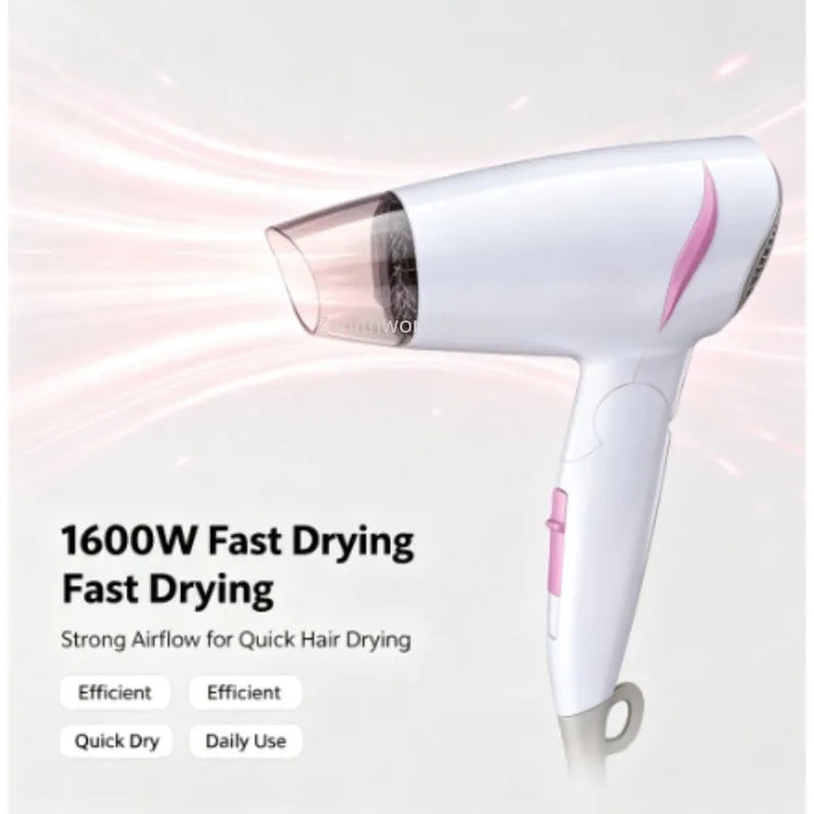 1600W Foldable Travel Hair Dryer 100‑240V Dual Voltage Portable Compact Blow Dryer With Cold Air Function For Household Travel Hotel Use