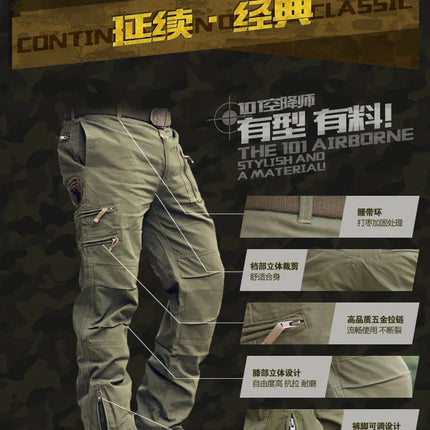 Men's Cargo Pants Outdoors Style Tactical Pants Male Camo Jogger Plus Size Cotton Many Pocket Men Camouflage Black Trousers