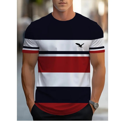 Men's Casual Shirts, Men's T-shirts, Men's Clothing, Versatile Tops, Simple Style, Everyday Contrast Outfits