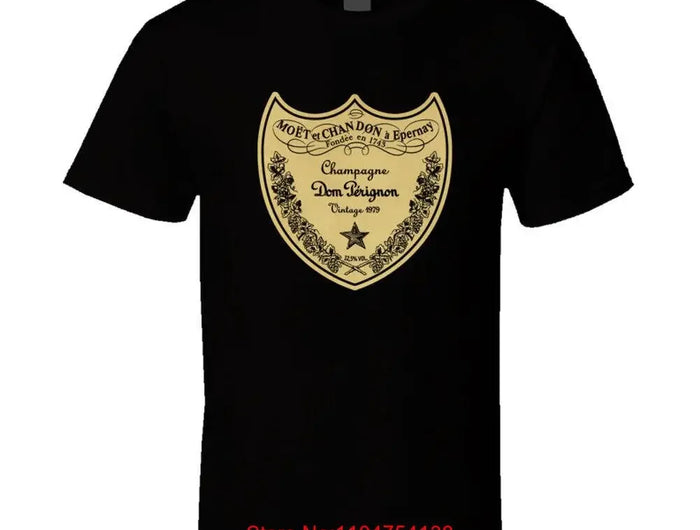 Dom Perignon Luxury Champagne Moet French France Bubbly vintage washed T-shirt Slightly branded Unisex fashion Elegant