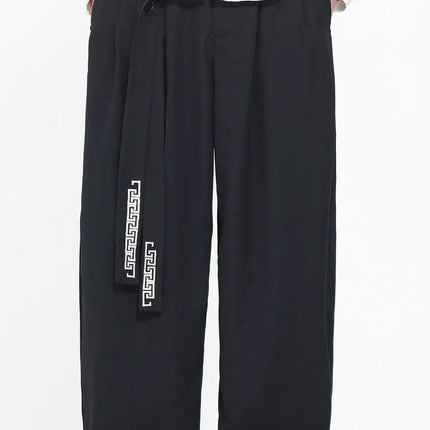 Pantaloni da uomo in stile giapponese con stampa Ukiyo-e, pantaloni comodi e alla moda, pantaloni larghi da uomo, pantaloni casual a gamba dritta da uomo