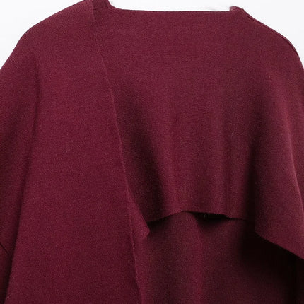 MUJER Cape Coat Women Scarf Collar Ponchos Women 2025 Shawl Long Sleeve Winter Woman Ponchos Cloak Knitted Cardigan for Women