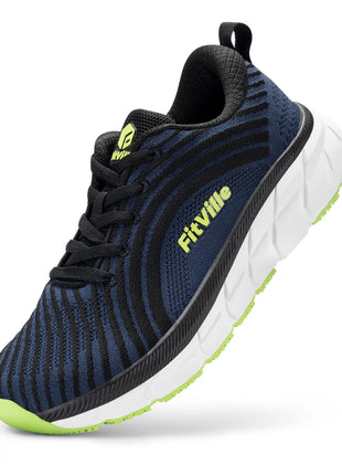 FitVille Scarpe da uomo con punta larga, ammortizzate, larghezza extra larga, scarpe da corsa antiscivolo, comode sneakers leggere per piedi grassi